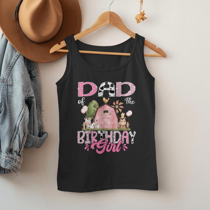 Dad Of The Birthday Girl 1St Birthday Pink Cow Farm Men Tank Top