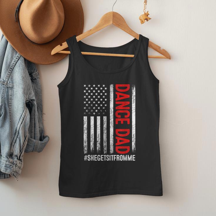 Dad Dance She Get It From Me Proud Dancer Dad USA Flag Men Men Tank Top