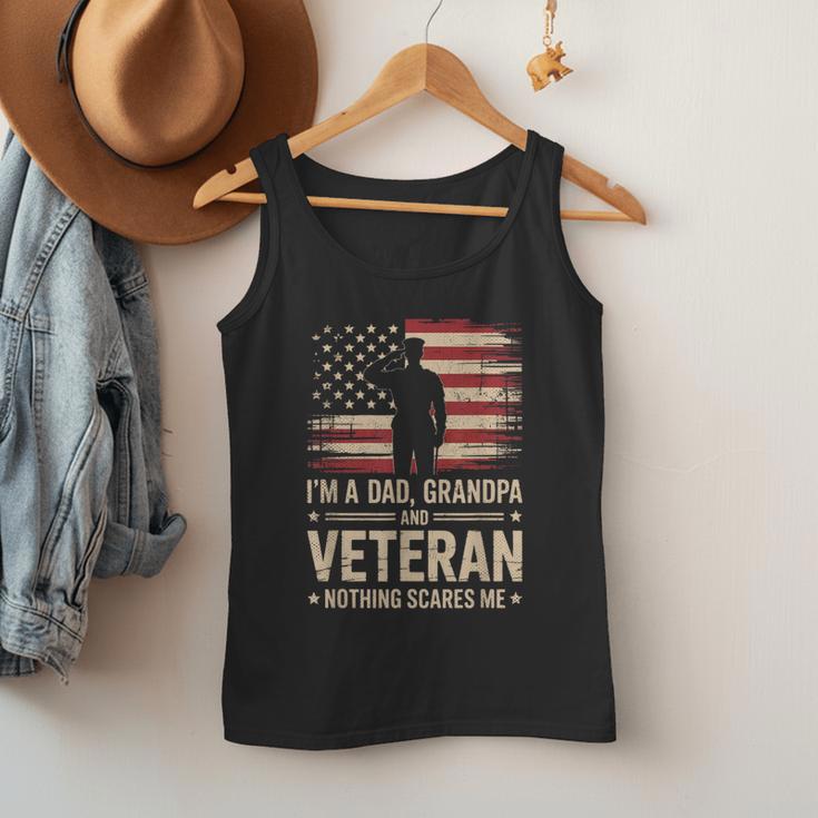 Im A Dad Grandpa And A Veteran Nothing Scares Me Veteran Men Tank Top Im A Dad Grandpa And A Veteran Nothing Scares Me Veteran Men Tank Top