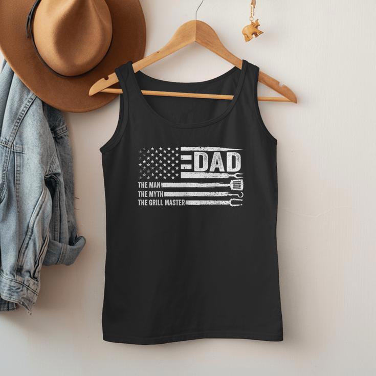 Dad The Man The Myth The Grill Master USA Flag Father's Day Men Tank Top