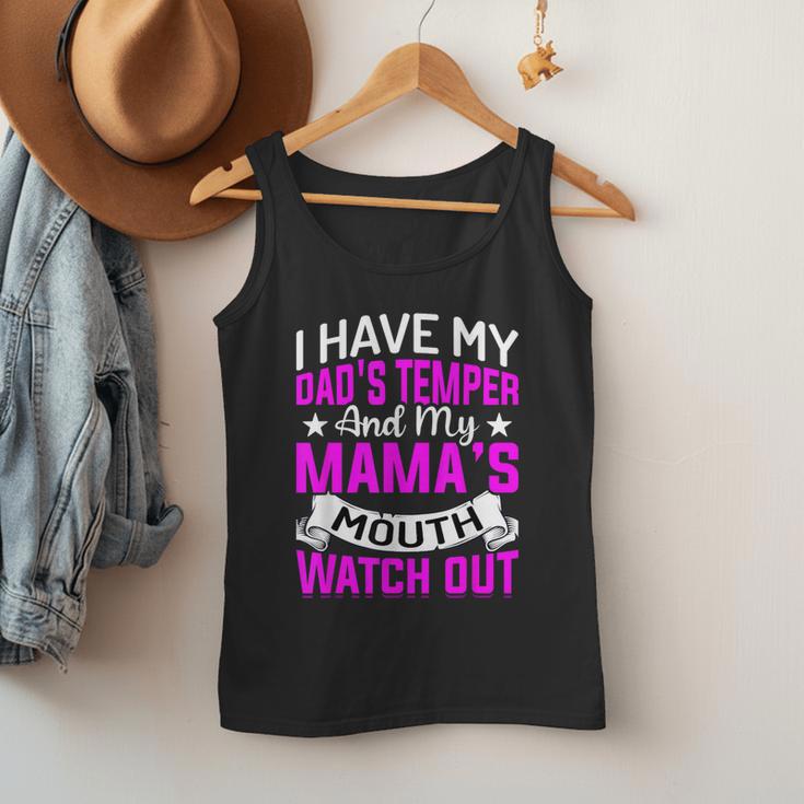 I Have My Dad's Temper & My Mama's Mouth Daughter Kids Men Tank Top
