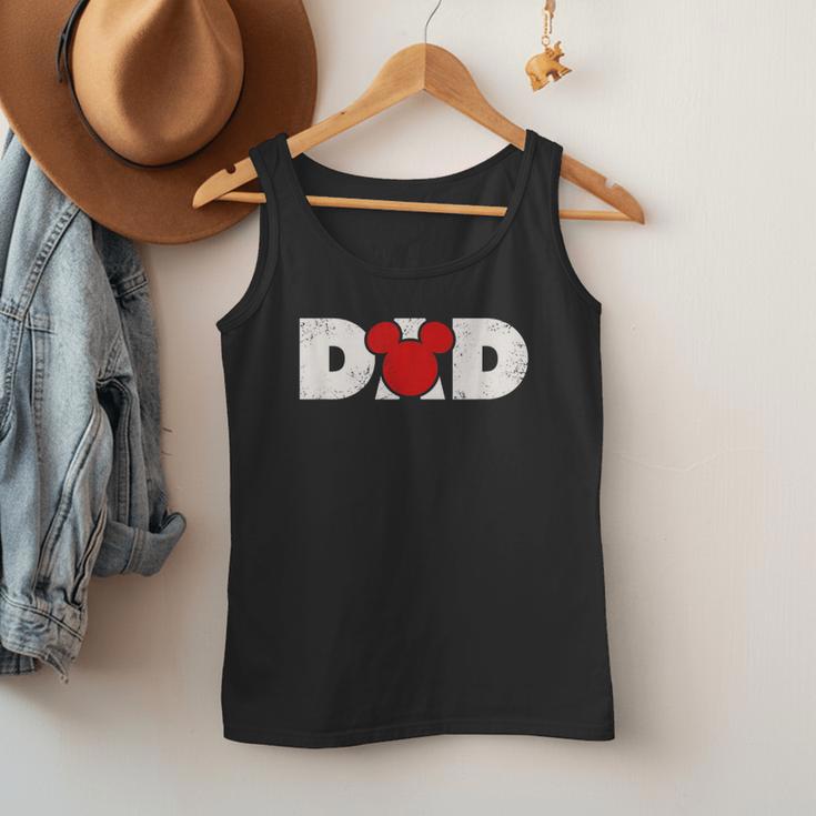 Disney Mickey And Friends Dad Mickey Distressed Text Logo Men Tank Top