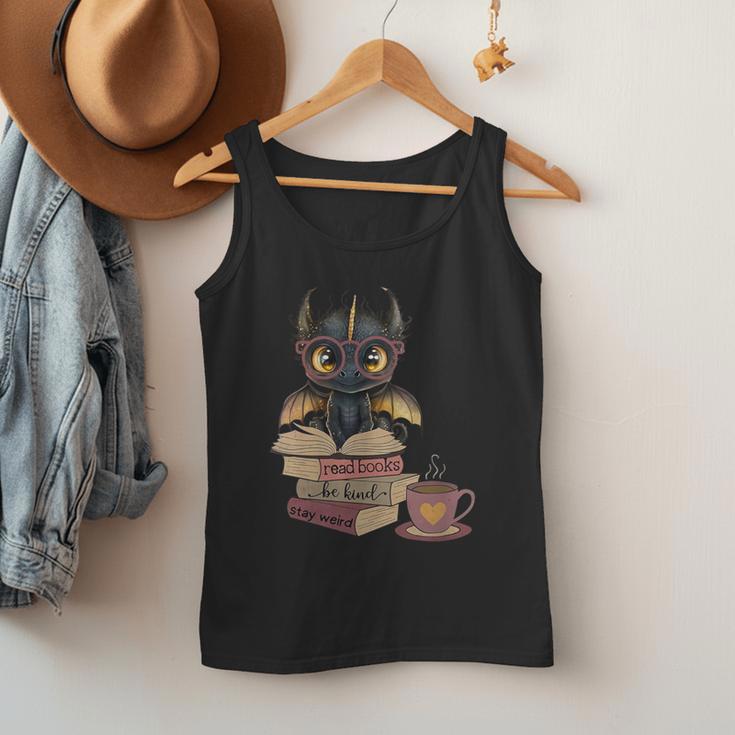 Dragon Read Books Be Kind Stay Weird Book Lover Men Tank Top