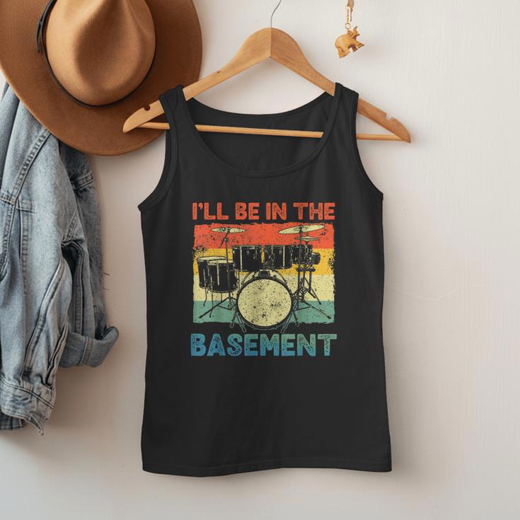 Drumming Basement Drum Set Drummer Rock Dad Grandpa Men Tank Top