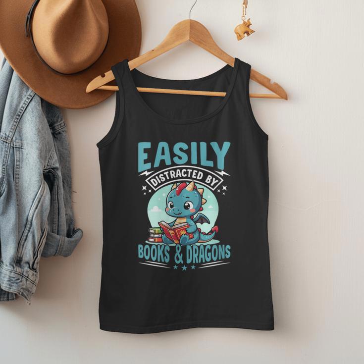 Easily Distracted By Books And Dragons Nerds Men Tank Top