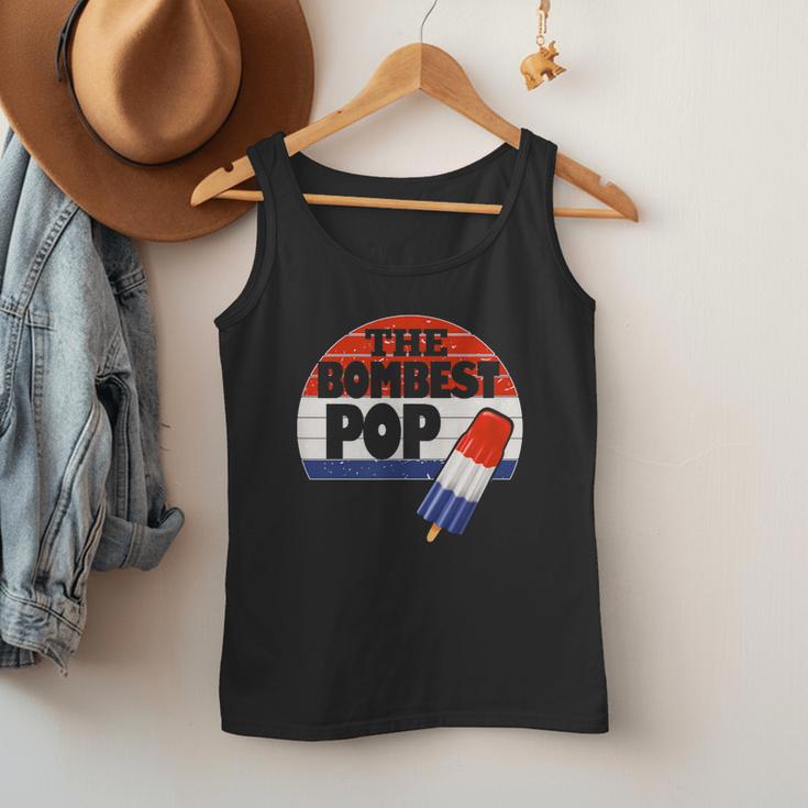 Fathers Day Shirt Cool Dad Bombest Pop Retro 80s Dad Men Tank Top
