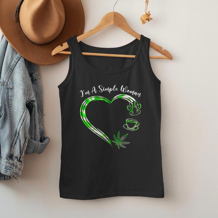 I'm A Simples Woman Loves Weed Coffee And Dog Dad Mom Men Tank Top