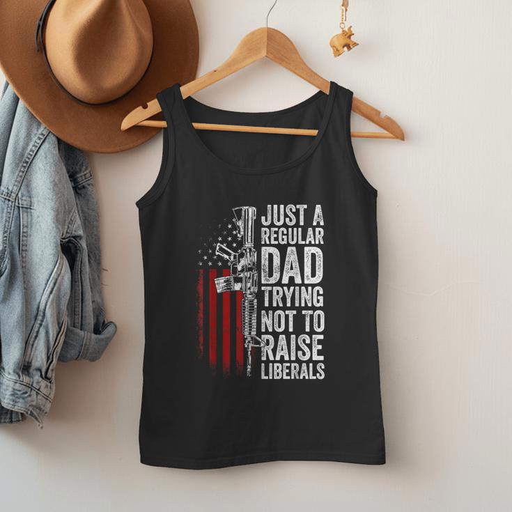 Just A Regular Dad Trying Not To Raise Liberals Father's Day Men Tank Top