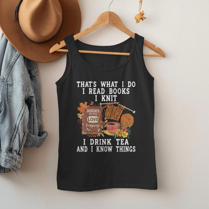 Knitting Reading Books Drinking Tea Knitter Knit Men Tank Top