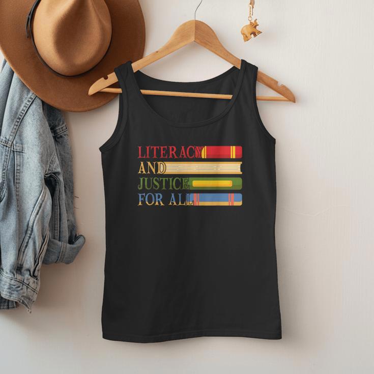Literacy And Justice For All Reading Book Club Librarian Men Tank Top
