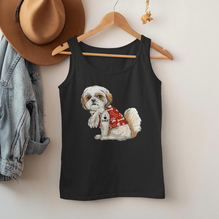 I Love Dad Tattoo Shih Tzu Dad Father's Day Men Tank Top