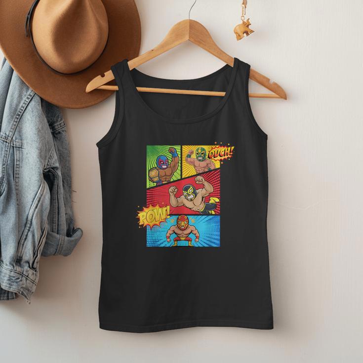 Lucha Libre Comic Book Mexican Wrestling Cartoon Wrestler Men Tank Top