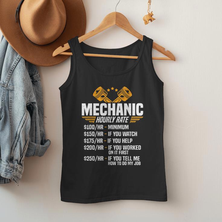 Mechanic Men Dad Hourly Rate Car Auto Garage Mechanic Men Tank Top