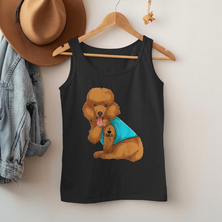 Poodle I Love Dad Tattoo Apparel Dog Dad Dads For Men Women Men Tank Top