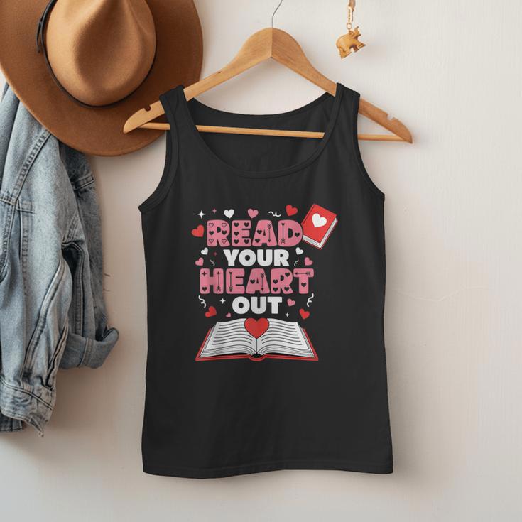 Read Your Heart Out Valentines Day Reading Book Kids Teacher Men Tank Top