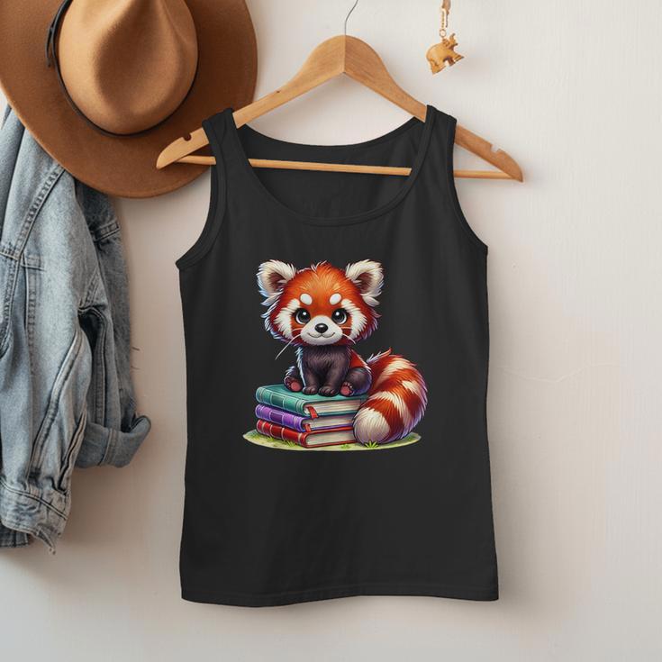 Red Panda Books Lover Reading Bookworm Men Tank Top