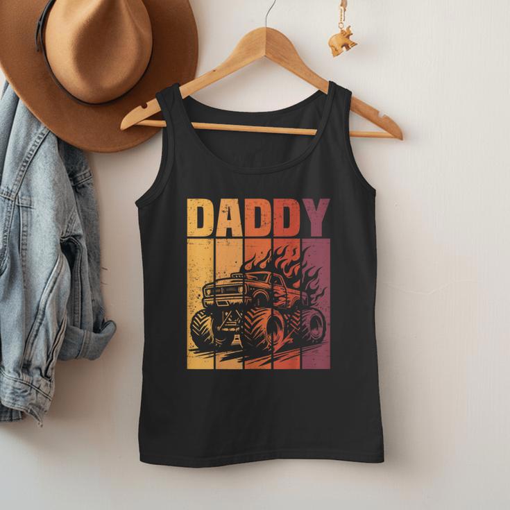 Retro Monster Truck Daddy Matching Family Birthday Party Men Tank Top