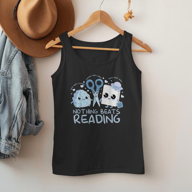 Rock Paper Scissors Nothing Beats Reading Book Lover Men Tank Top