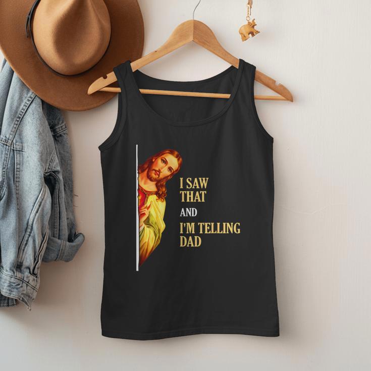I Saw That I'm Telling Dad Religious Christian Jesus Men Tank Top