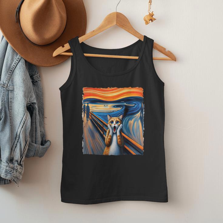 The Scream Cat Parody For Kitty Cat Lover Cat Mom Cat Dad Men Tank Top