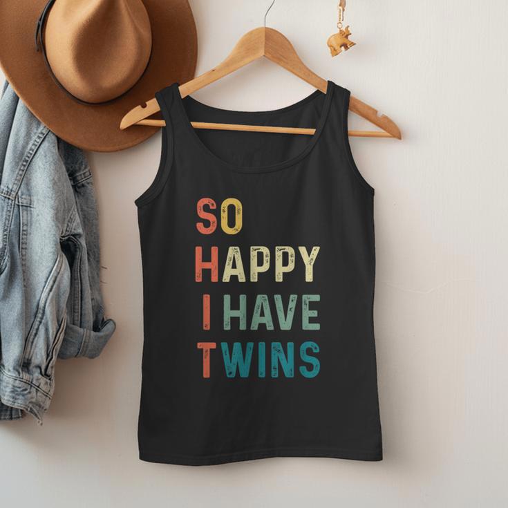 So Happy I Have Twins Mom Dad Parent Saying Slogan Men Tank Top