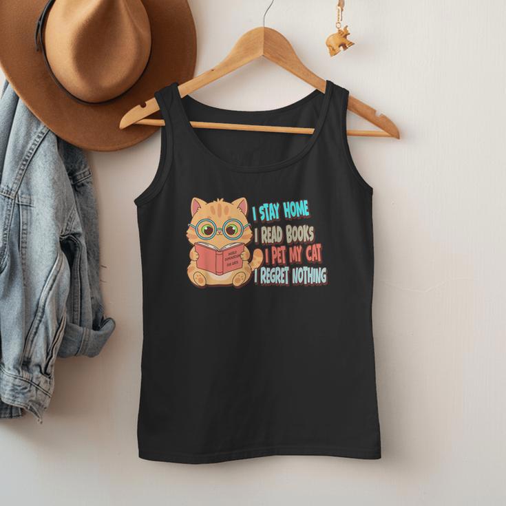 Stay Home Read Books Pet My Cat Regret Nothing Cats Book Men Tank Top Stay Home Read Books Pet My Cat Regret Nothing Cats Book Men Tank Top
