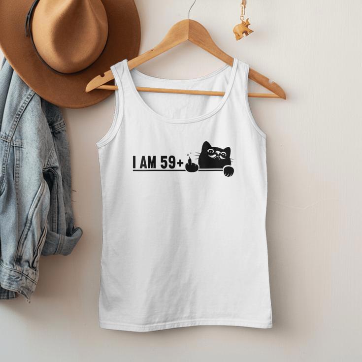 I Am 59 Plus 1 Middle Finger For A 60th Birthday Cat Mom Dad Men Tank Top