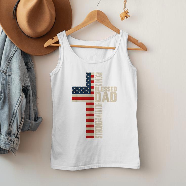Blessed Dad Christian From Daughter Son Jesus Patriotic Men Tank Top