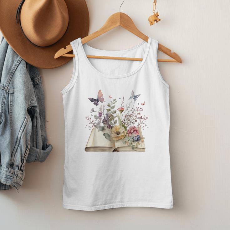Book Flowers And Butterfly Beautiful Reading Reader Graphic Men Tank Top