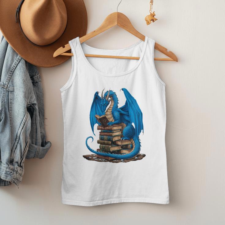 Book Lover Bookworm Reading Books Dragon Premium Tri-Blend Men Tank Top