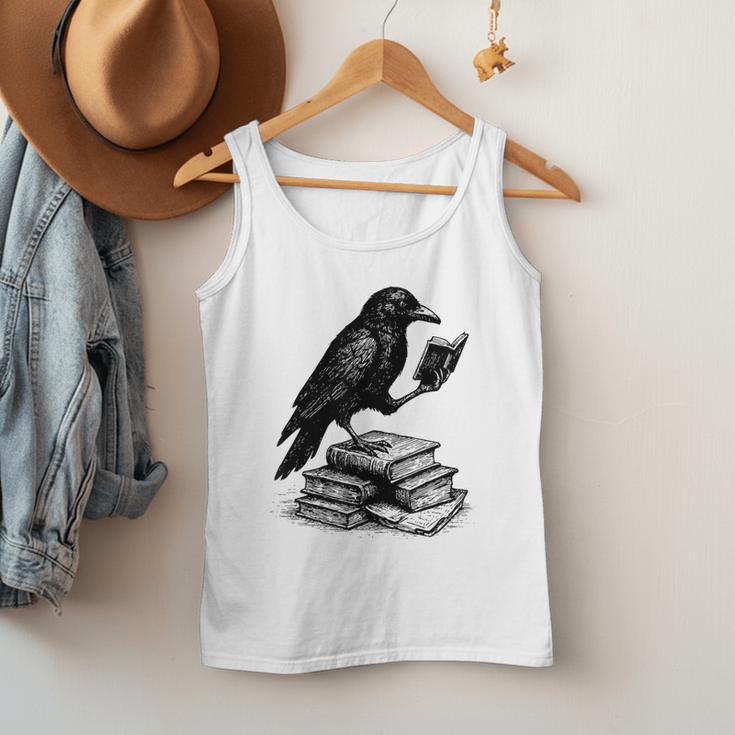 Book Raven Vintage Dark Academia Literature Reading Men Tank Top