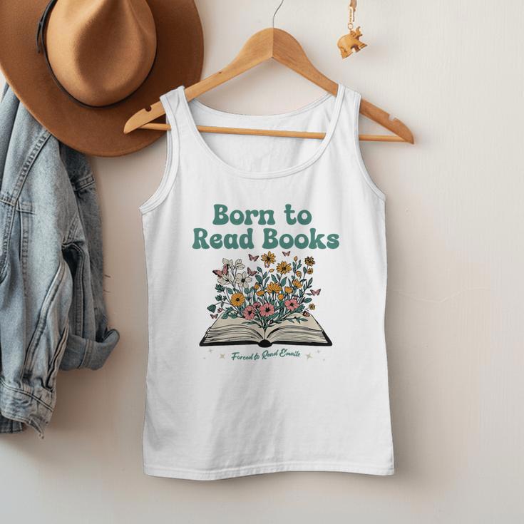 Born To Read Books Forced To Read Emails Book Lover Men Tank Top