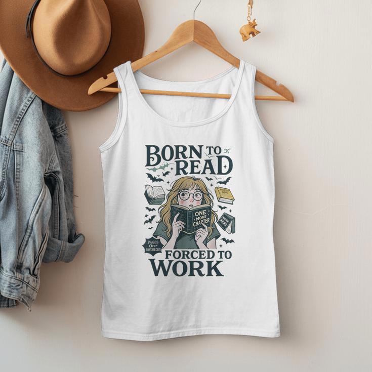 Born To Read Forced To Work Bookish Girl Book Lover Men Tank Top