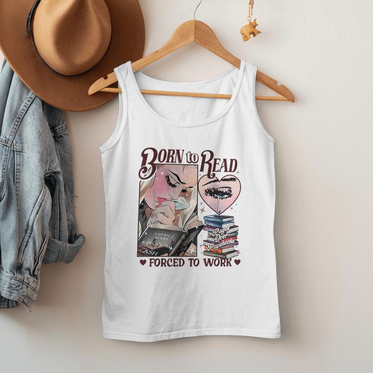 Born To Read Forced To Work Booklover -Adults Book Lovers Casual Grey Small Men Tank Top