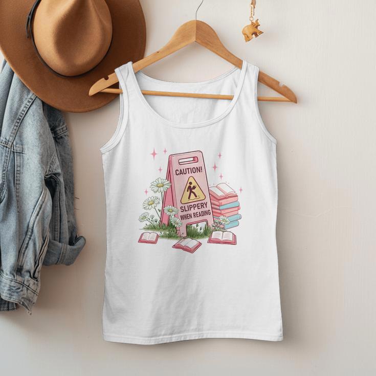 Caution Slippery When Reading Book Reader Men Tank Top