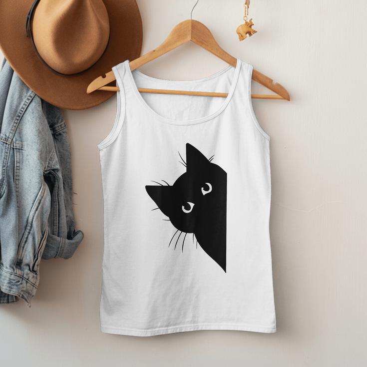 Curious Cat Peeking Sneaky Cat Cat Mom Cat Dad Men Tank Top
