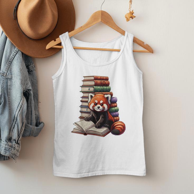 Cute Red Panda Reading Book Animal Bookworm Men Tank Top