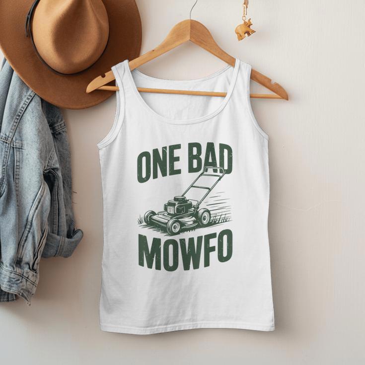 Dad Lawn Mowing One Bad Mowfo Mower Dad Gardening Men Tank Top
