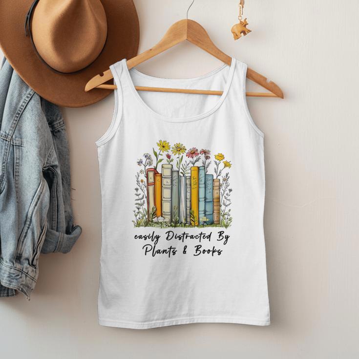 Easily Distracted By Plants And Books Bookworm Gardening Men Tank Top