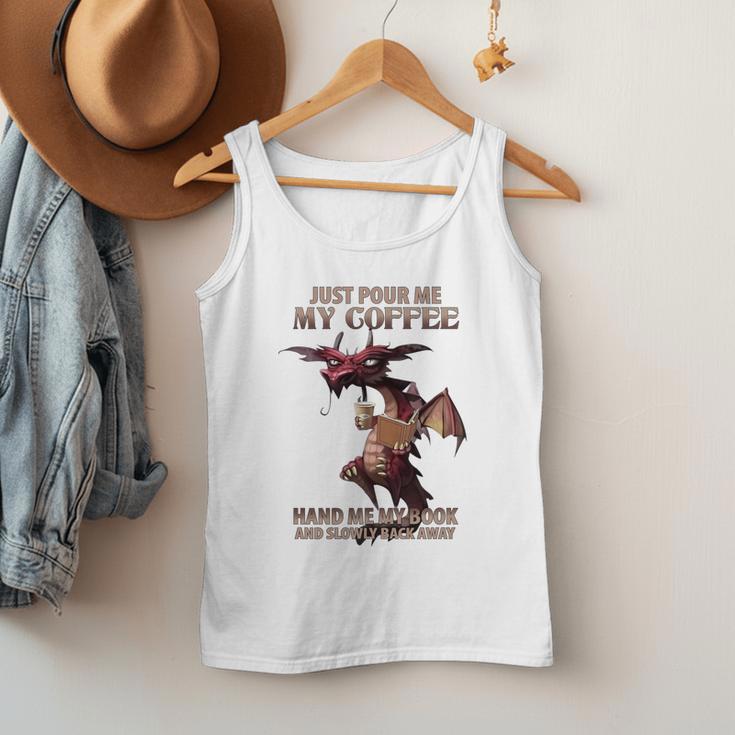 Just Pour Me My Coffee Hand Me My Book And Slowly Back Away Premium Men Tank Top
