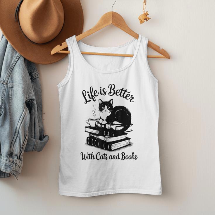 Life Is Better With Cats & Books Tuxedo Cat Mom Women Men Tank Top Life Is Better With Cats & Books Tuxedo Cat Mom Women Men Tank Top