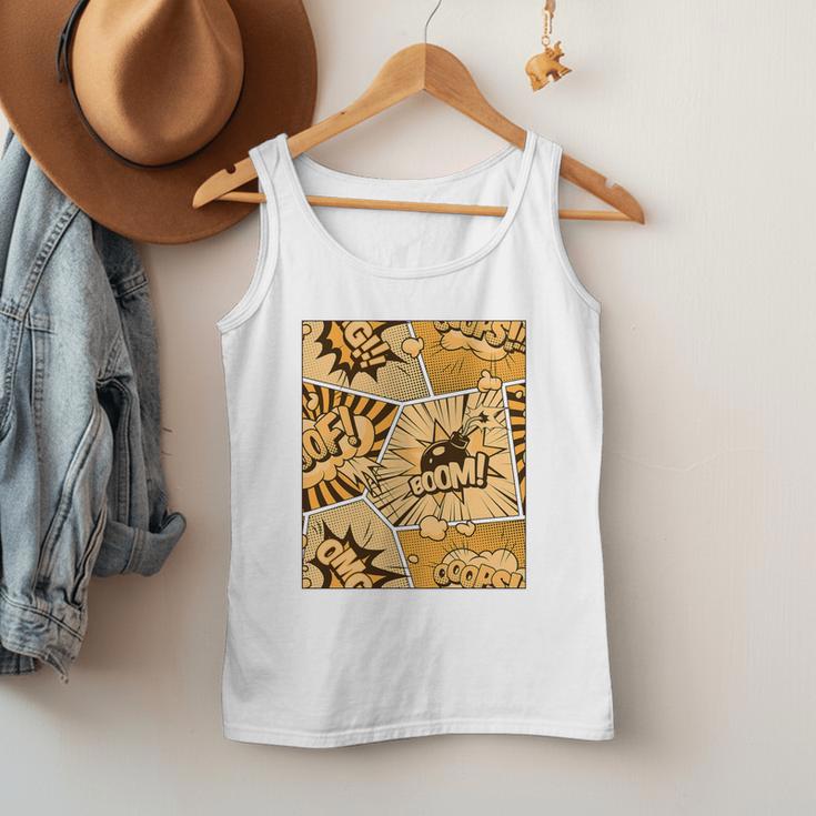Orange Comic Book Orange Color Graphic Premium Tri-Blend Men Tank Top