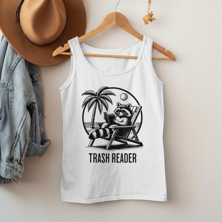 Raccoon Reading Books Summer Humor Trash Reader Men Tank Top
