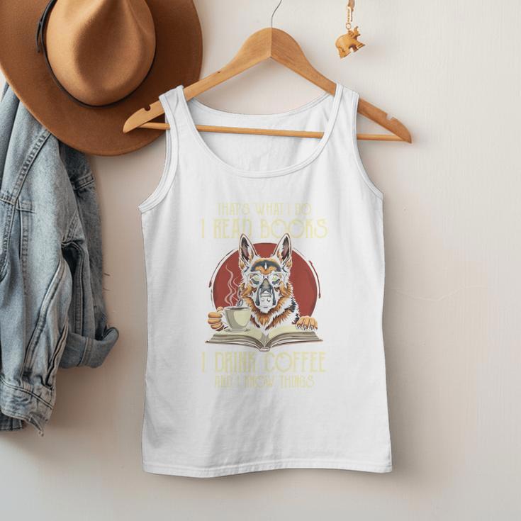 i Read Books And i Know Things German Shepherd Coffee Books Men Tank Top