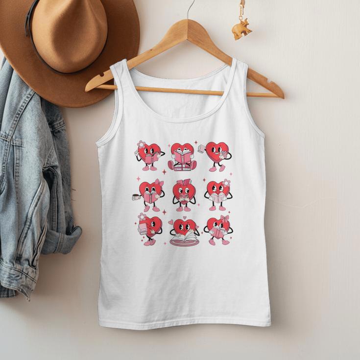Reading Heart Book Valentines Day Teacher Women Girl Men Tank Top