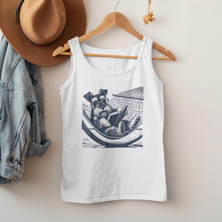 Schnauzer Hammock Reading Book Schnauzer Glasses Men Tank Top Schnauzer Hammock Reading Book Schnauzer Glasses Men Tank Top