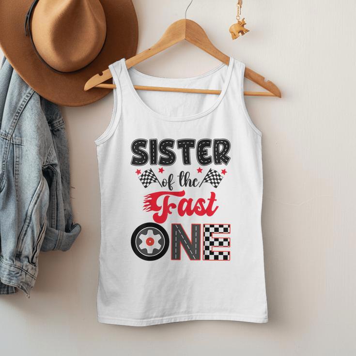 Sister Of The Fast One Car Racing Dad 1St Birthday Boy Men Tank Top