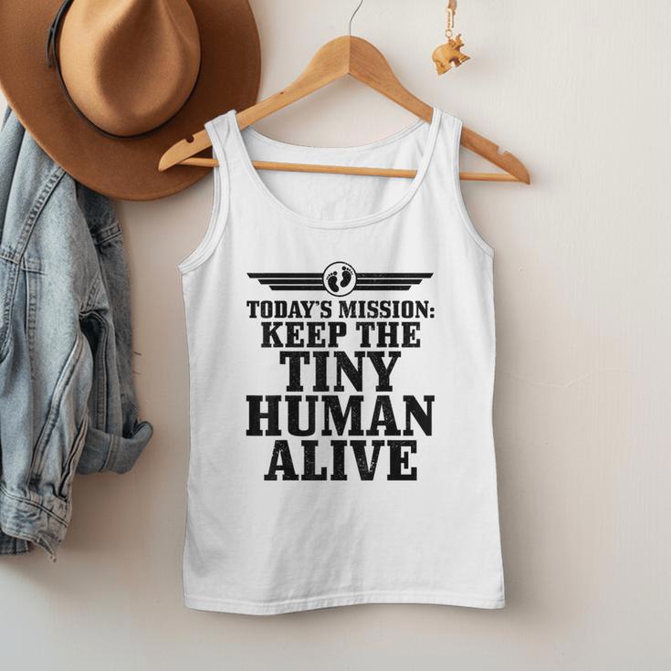 Today's Mission Keep Tiny Human Alive Father's Day Dad Men Tank Top