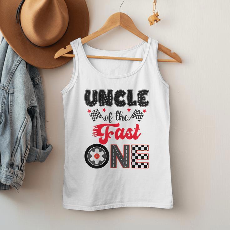 Uncle Of The Fast One Car Racing Dad 1St Birthday Boy Men Tank Top