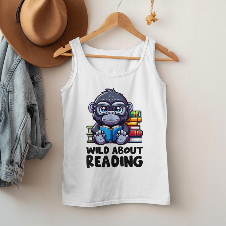 Wild About Reading Book Lover Gorilla Men Tank Top